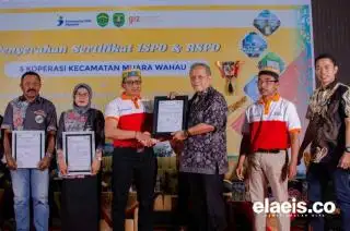 Diserahkan, Sertifikat ISPO dan RSPO kepada Lima Koperasi di Muara Wahau Kaltim