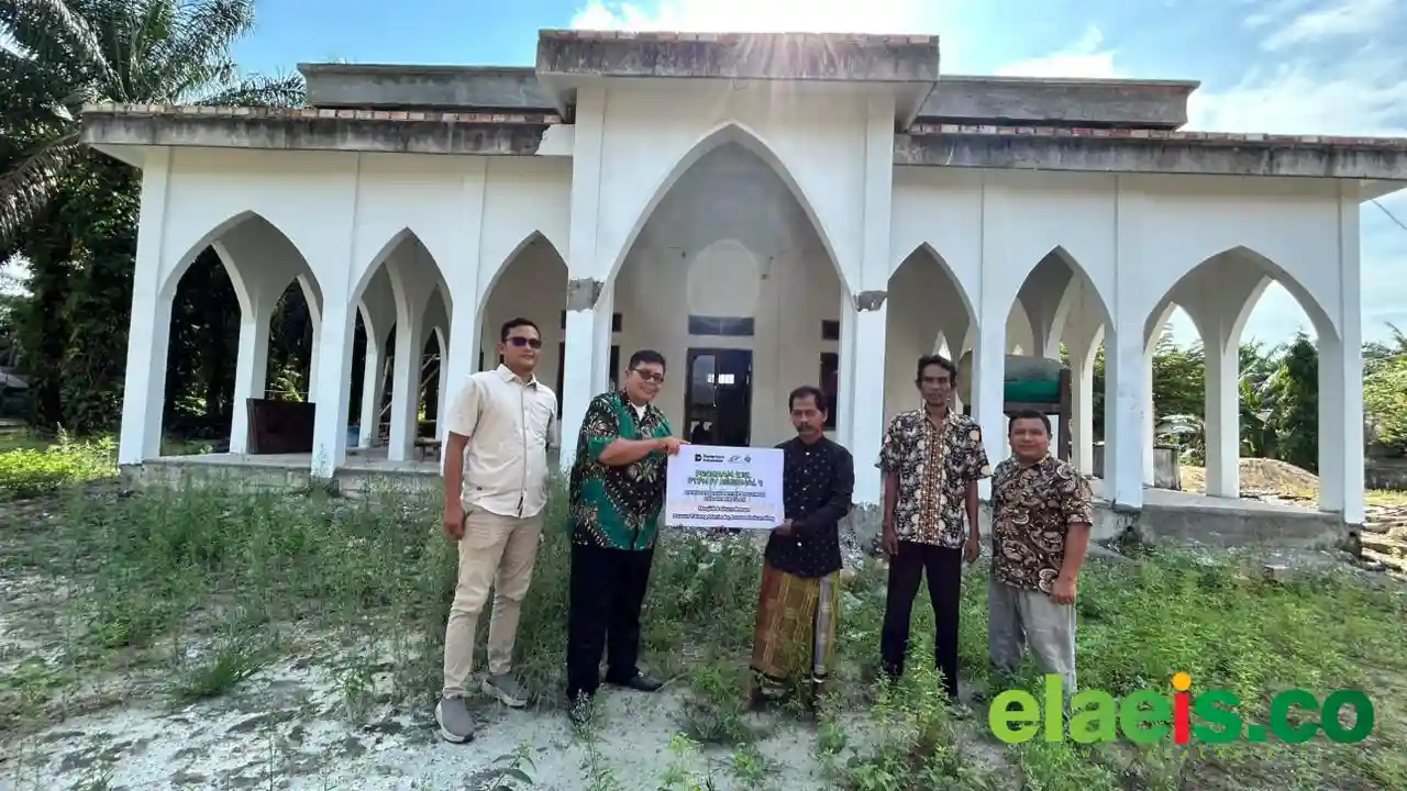 Wujud Kepedulian Sosial, PTPN IV Regional IV Bangun Tempat Wudhu dan Toilet Masjid Baiturrahman Bahar Utara